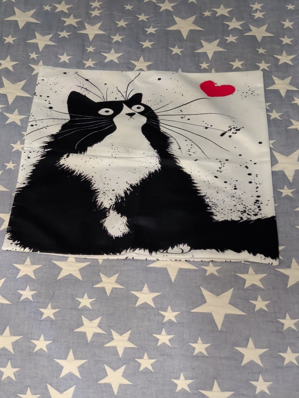 Mid Century Art Deco Cat Theme Pillow Cover New